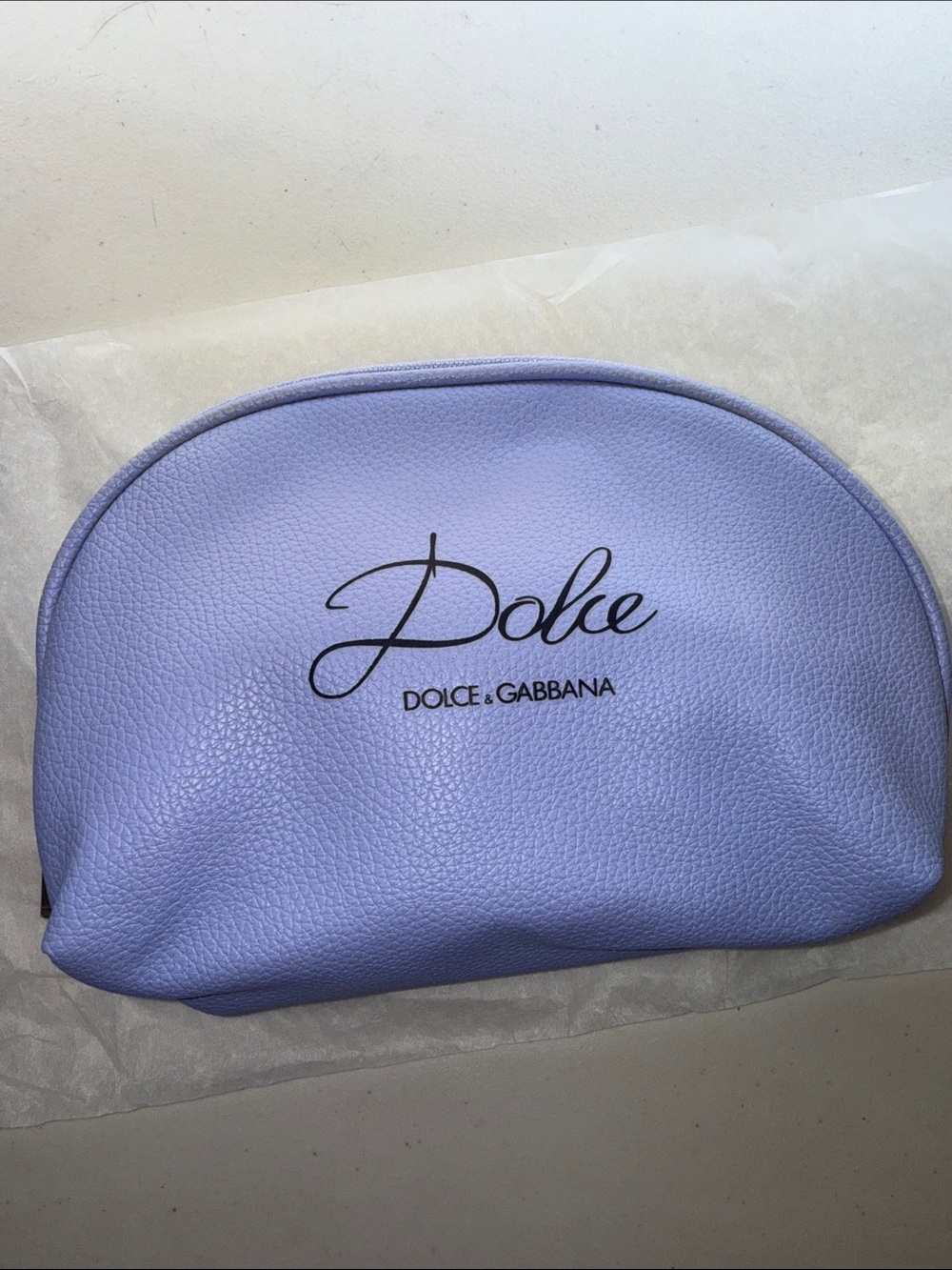 Dolce & Gabbana Lilac Pebbled Leather Cosmetic Pouch